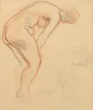 Moses Soyer, Untitled, FEMALE NUDE and RECLINING FIGURE: TWO WORKS, pastel