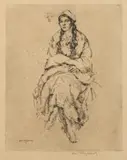William Meyerowitz, FLYING HORSES and SEATED WOMAN: TWO WORKS, each signed in pencil lower margin