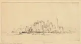 Joseph Pennell, New York from Ellis Island