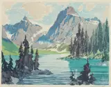 Barbara Leighton Barleigh, Emerald Lake, Color woodcut