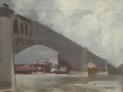 Charles Emmanuel Marks, Bridge at St, Accompanying eight works; oil on board