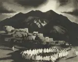 Gene Kloss, Moonlight Circle Dance, Aquatint