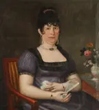 Portrait of Woman in Mourning by American School, PORTRAIT OF WOMAN IN MOURNING, oil on canvas, sold Sep 2015