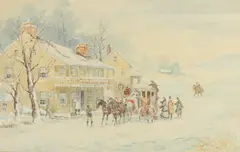 Joseph C. Claghorn, Holiday Travelers, Watercolor