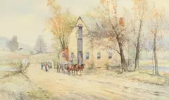 Joseph C. Claghorn, The Valley Mill, Watercolor
