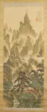 Lian Quan, Diamond Mountain, Ink and color on silk scroll, signed and sealed