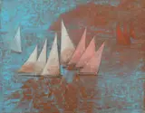 Mary Crump Bouldin, Boats at Evening, Oil on canvas