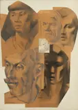Head Studies of Different Periods: 1947-1952 by Andrea de Zerega, Pencil collage, offered Nov 2015