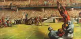Football Game by Andrea de Zerega, Oil on canvas, offered Nov 2015