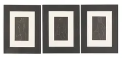 Untitled by Eric Gill, three wood etching studies of nudes 23 x 14cm (3), sold Feb 2023