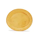Inger Rokkjær, Oval dish, 2000, Dark stoneware, yellow glaze