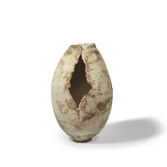 Alan Wallwork, Large vessel, circa 1975, Stoneware, cream slip over iron glazes