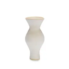 Lucie Rie, Vase, circa 1970, Porcelain, white glaze, flowing flared form