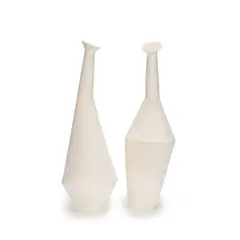 Caroline Gray, White vessels (pair), circa 2023, Earthenware and terra sigillata