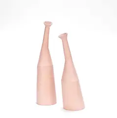 Caroline Gray, Pink vessels (pair), circa 2023, Earthenware and terra sigillata