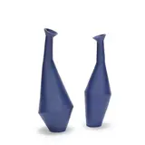 Caroline Gray, Blue vessels (pair), circa 2023, Earthenware and terra sigillata