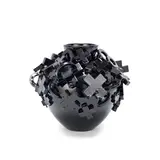 Josh Aubrook, 'I Feel Noughty, I Feel Cross, 2' vessel, 2020, Black glazed earthenware, hand-thrown body with sculpted additions