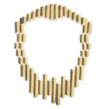 Jo McAllister, 'Downtown Skyscrapers' collar, 2017, Stone-hammered fine silver, sterling silver fittings, 23½ct gold kerum bo (fused gold foil), hand painted oxide
