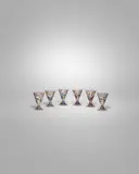 Francesco Toso Borella, Set of Six Campanile Cups, for Venice and Murano Glass and Mosaic Co