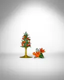 Compagnia Venezia Murano, Orange Tree and Flower, orange cased and lamp worked glass, applied with gold foil