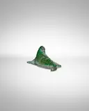 Barovier Seguso Ferro, Seal Figure, Z 1763 or Z 2763, verde mare bullicante glass, acid stamp 'ITALIE'