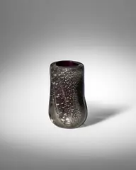 Giulio Radi, Sommerso Vase, , eggplant glass with silver leaf