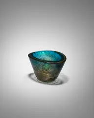 Sommerso a Bollicine Metalliche Bowl by Flavio Poli, for Seguso Vetri d'Arte, bollicine glass with gold inclusions, offered May 2023