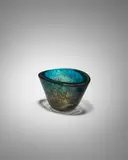 Flavio Poli, Sommerso a Bollicine Metalliche Bowl, for Seguso Vetri d'Arte, bollicine glass with gold inclusions