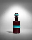 Fasce Orizzontali Bottle and Stopper by Fulvio Bianconi, for Venini, blown glass with applied bands, three-line acid stamp 'venini murano ITALIA', sold May 2023
