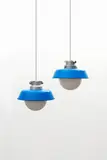 Paavo Tynell, Mod. 2423, Blue lacquered metal and glass