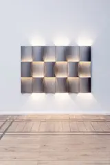 Panneau lumineux by Xavier Billiauw, Raw stainless steel and LED lighting, sold Jun 2023