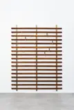 Jules Wabbes, Porte-manteaux mural, Solid padauk slats, ten signed brass hooks