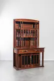 Gustave Serrurier-Bovy, Buffet double corps, Walnut, ebony and brass details