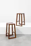Mod. PJ-S1-56-A	Paire de tabourets hauts by Pierre Jeanneret, Teak, painted mark to each P, sold Jun 2023