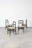 Gio Ponti, Mod. Superleggera, Black lacquered wood and woven cane