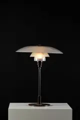 Mod. PH 4/3 by Poul Henningsen, Frosted glasses, bakelite and patinated steel, sold Jun 2023