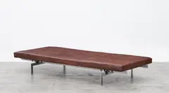 Poul Kjærholm, Mod. PK80, Matt chromed steel, lacquered plywood and leather