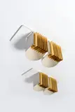 Alvar Aalto, Mod. AE-7055, White lacquered metal and brass diffusers