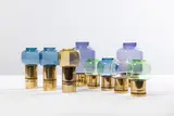 Hans Agne Jakobsson, Mod. L.63 & L.95, Brass and coloured glass