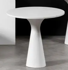 Leo Aerts, Mod. Side Table 1 - collection Angelo M, White marble top and central base