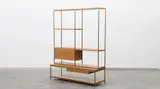 Paul Mc Cobb, Etagère - séparateur de pièces, Brass and mahogany