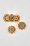 Ensemble formé d'une applique à trois feux et de deux appliques simples by Noomi Backhausen & Poul Brandborg, Glazed stoneware and lacquered metal, sold Jun 2023