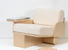 Sebastien Caporusso, Mod. Gustav, Poplar frame, wool and marble