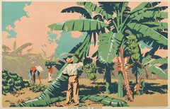 Frank Newbould, CUTTING BANANAS IN JAMAICA.Empire Marketing Board