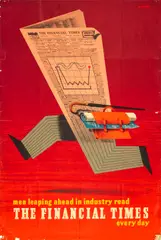 Abram Games, THE FINANCIAL TIMES. MEN LEAPING AHEAD IN INDUSTRY READ THE FINANCIAL TIMES EVERY DAY.