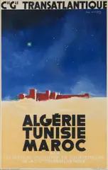 Cie. Gle. TRANSATLANTIQUE. ALGERIE, TUNISIE, MAROC by Jean Auvigne, sold Feb 2023
