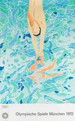 David Hockney R.A., Olympische Spiele München 1972, lithographic poster printed in colours, 1970, on wove