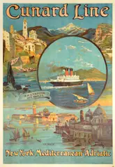 Odin Rosenvinge, CUNARD LINE. New York. Mediterranean.Adriatic