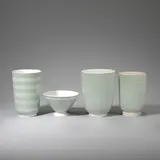 Keith Murray: Made by Wedgwood, Three vases and a bowl