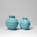 Keith Murray: Made by Wedgwood, Two 'bomb' vases, model no. 3765